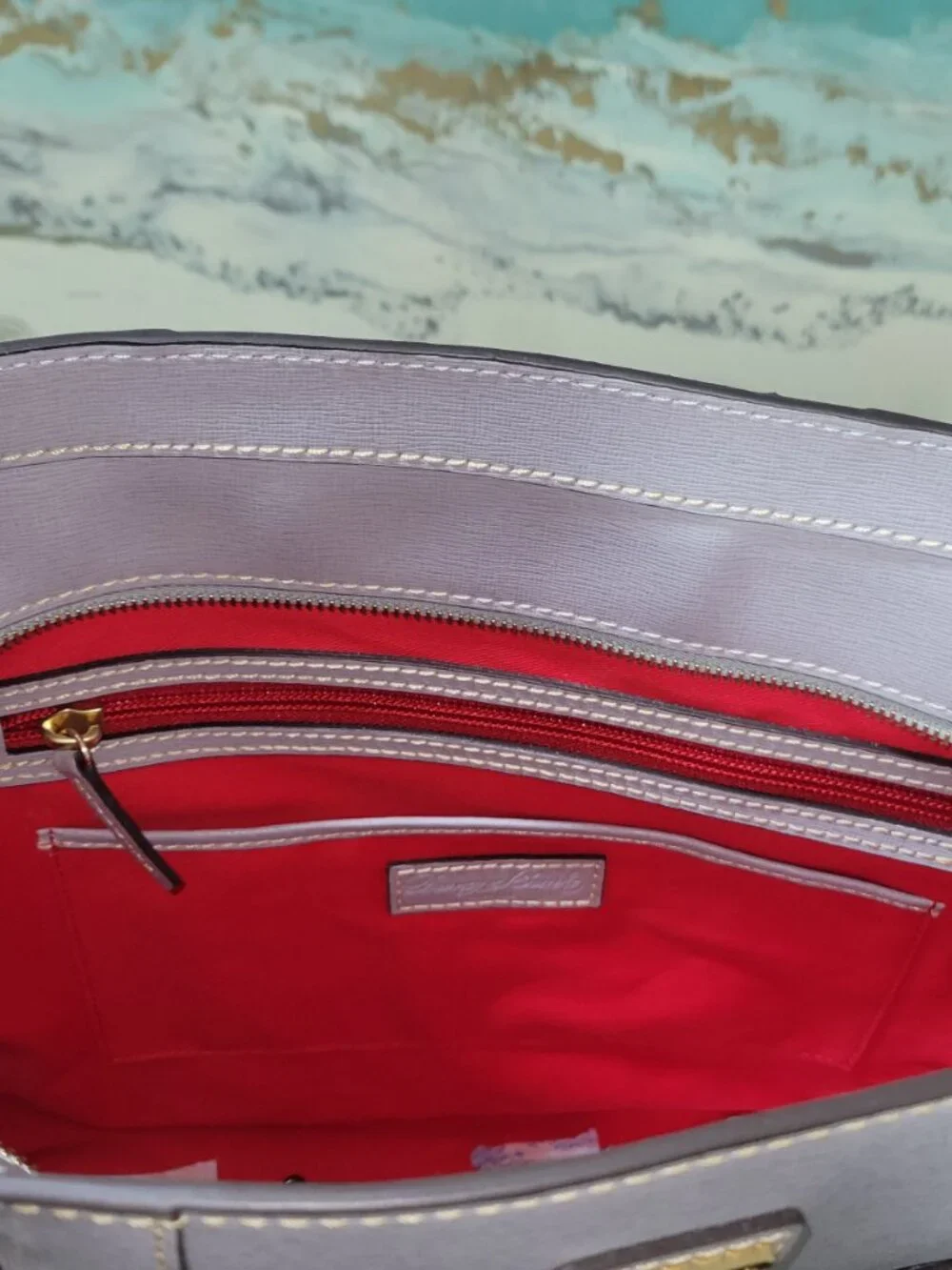 Dooney & Bourke Lexington Shopper Gray Saffiano Leather Tote  [#HL14]